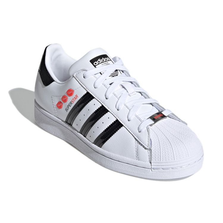 Adidas Originals Superstar Synthetisches Leder Langlebige Low-Top Skate Schuhe Damen Sneaker Weiß FY0258