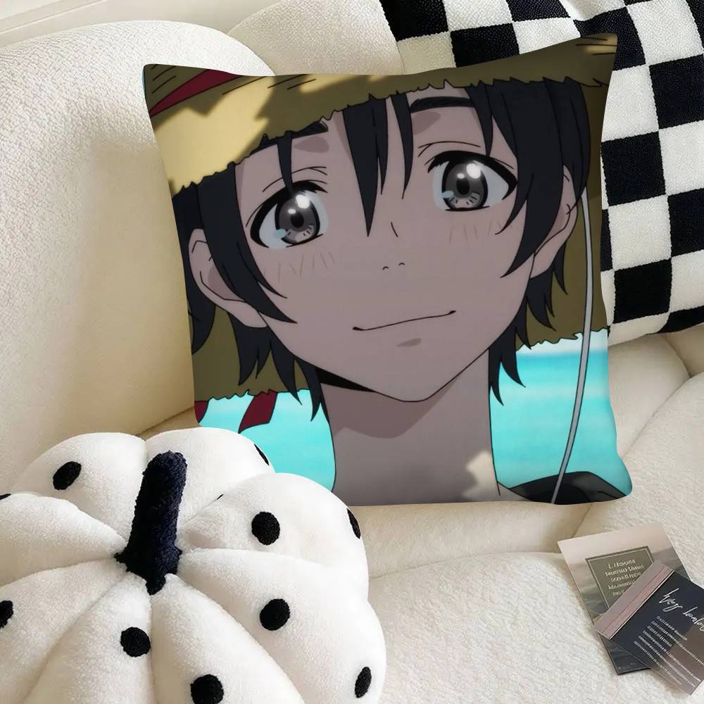 Anime The Stranger By The Beach Pillow Case Fashion Square Pillowcase Bedroom Sofa Room Ins Decoration Leisure