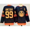 Mens Retro Ice Hockey Jersey Custom Embroidered 97 99 McDavid Gretzky Style Cotton Blend Training Shirt