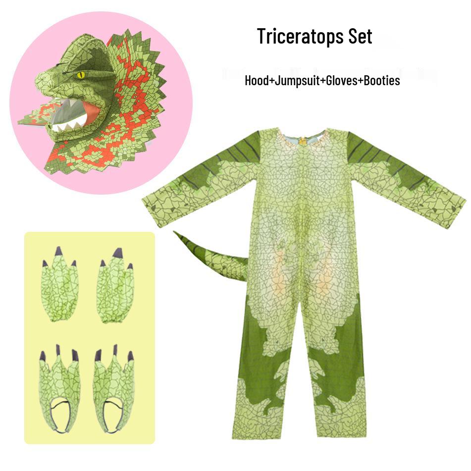 Jurassic World Triceratops Kids Cosplay Costume: Cute Dinosaur Role-Play Outfit