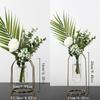 Nordic Styles Gold Wrought Iron Metal Hydroponic Vase Glass Test Tube Vase Geometric Flower Vase for Home Living Room Decor