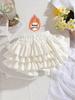 Baby Girl Fluffy Pumpkin Culottes Skirt with Cute Ruffles and Puff Design