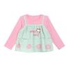 LUSON Baby Girl Faux Two-Piece Long Sleeve T-Shirt