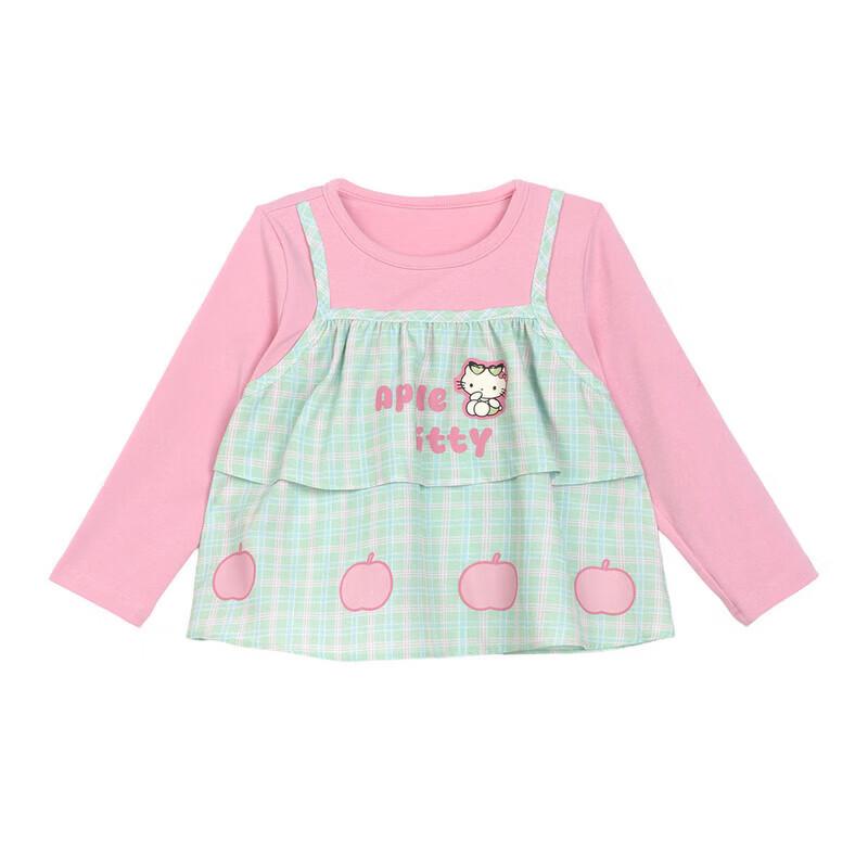 LUSON Baby Girl Faux Two-Piece Long Sleeve T-Shirt