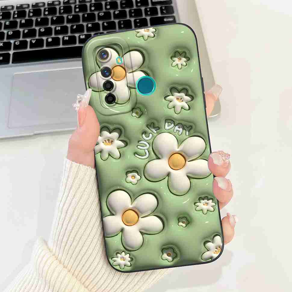 Für Realme 5 Pro Hülle Niedliche Panda-Blumen-Abdeckungen Weiche Silikonhüllen Für Realme 5 Realme5 Pro Stoßfeste Rückseite Fundas