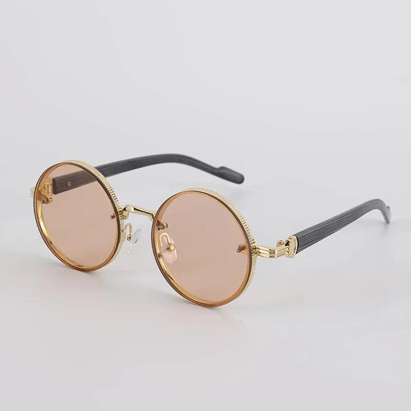 UV Protection Lightweight Comfortable Durable High Quality Retro Edgy Punk Trendy Alloy Metal Round Shaped Sun Glasses