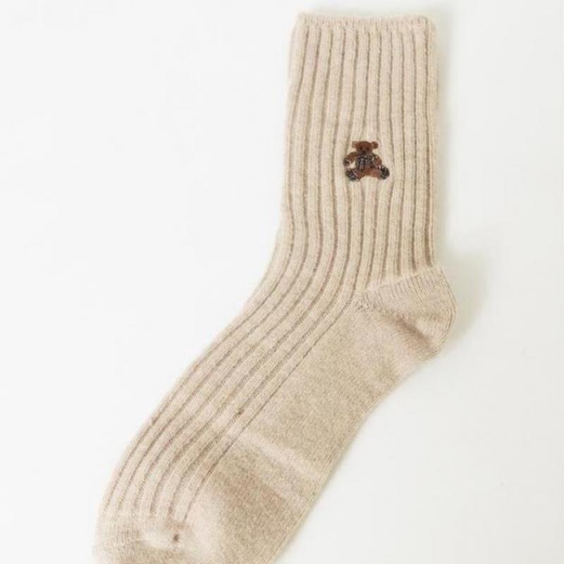 DakS Women S Long SockS 3 pairS DakS Bear Embroidery Ribbed Long SockS Set