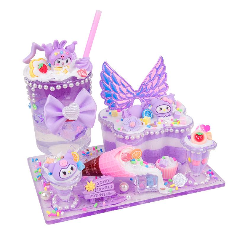 Children'S Handmade Simulation Cream Glue Diy Material Pack Dessert Milk Tea Cup Ice Cream Set Food Play Educational Toys