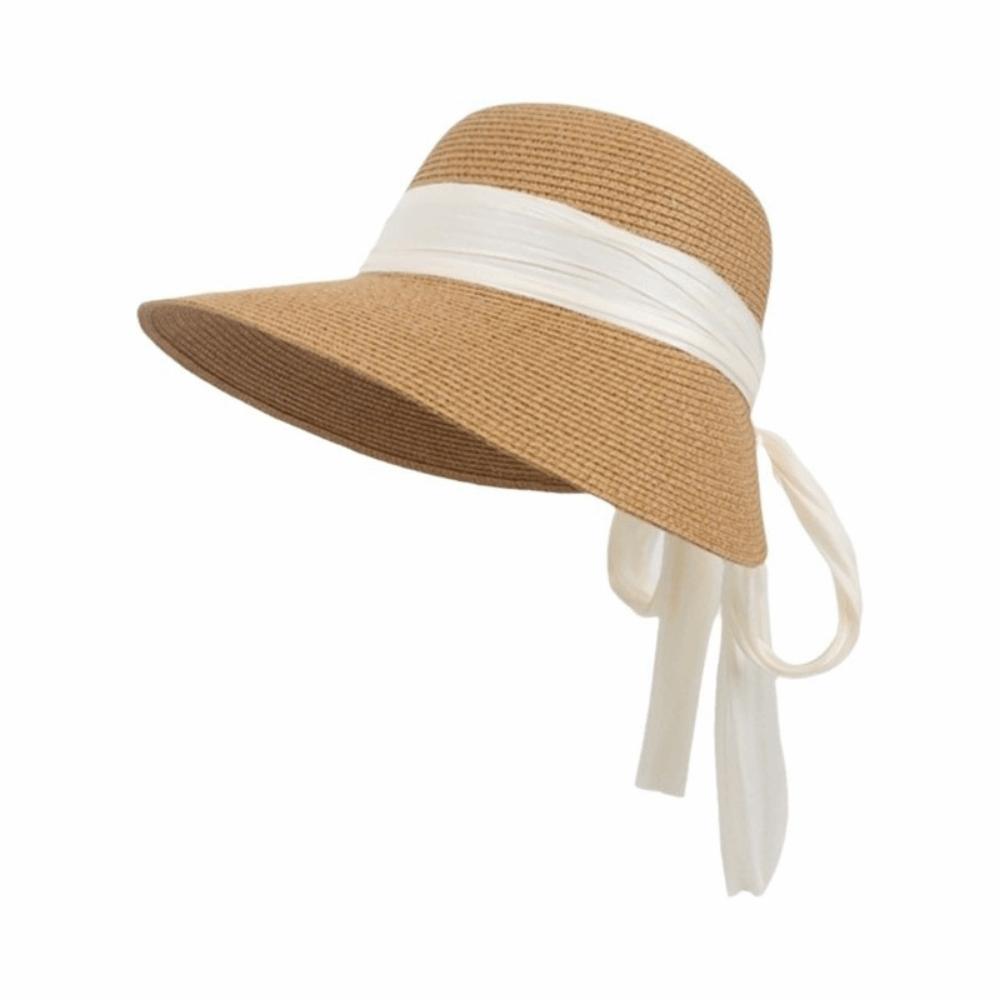 

Wide Brim Big Brimmed Woven Cap UV Protection Woven Straw Hat French Style Straw Sun Hat Beach Style 2