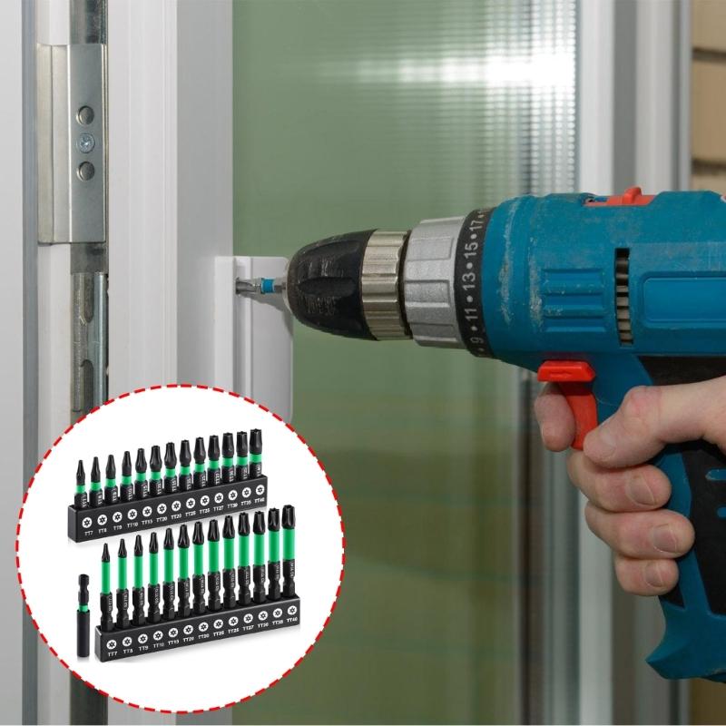 Professionelles 27-teiliges Antirutsch-Sechskant-Bit-Set Schlagbohrschrauber-Bit Magnetischer Schraubendreher-Bit Heimwerker