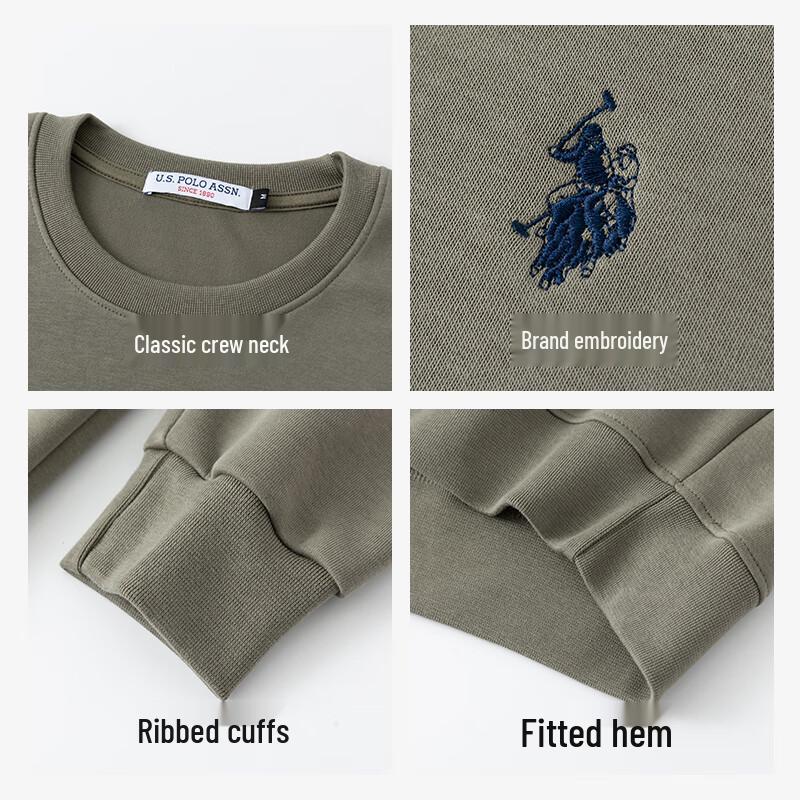 U.S. POLO ASSN. Men's Embroidered Crew Neck Sweatshirt