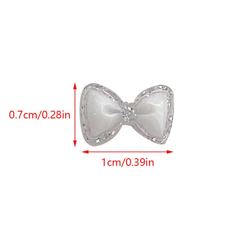 30 Pcs/Bag Luminous Super Flash 3D Bow Nail Art Jewelry Cute Bow Nails Decoration  Design Diy Resin Nails Art Accessories