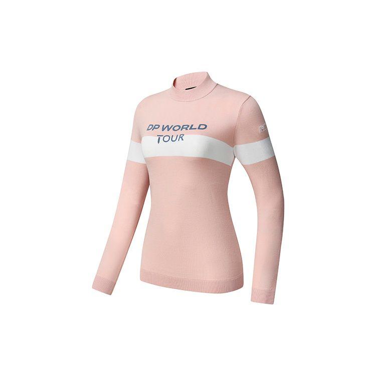 FILA Athletics Color Block Letter Golf Sweater Women sweater Butterfly-Pink A11W245408F-PK