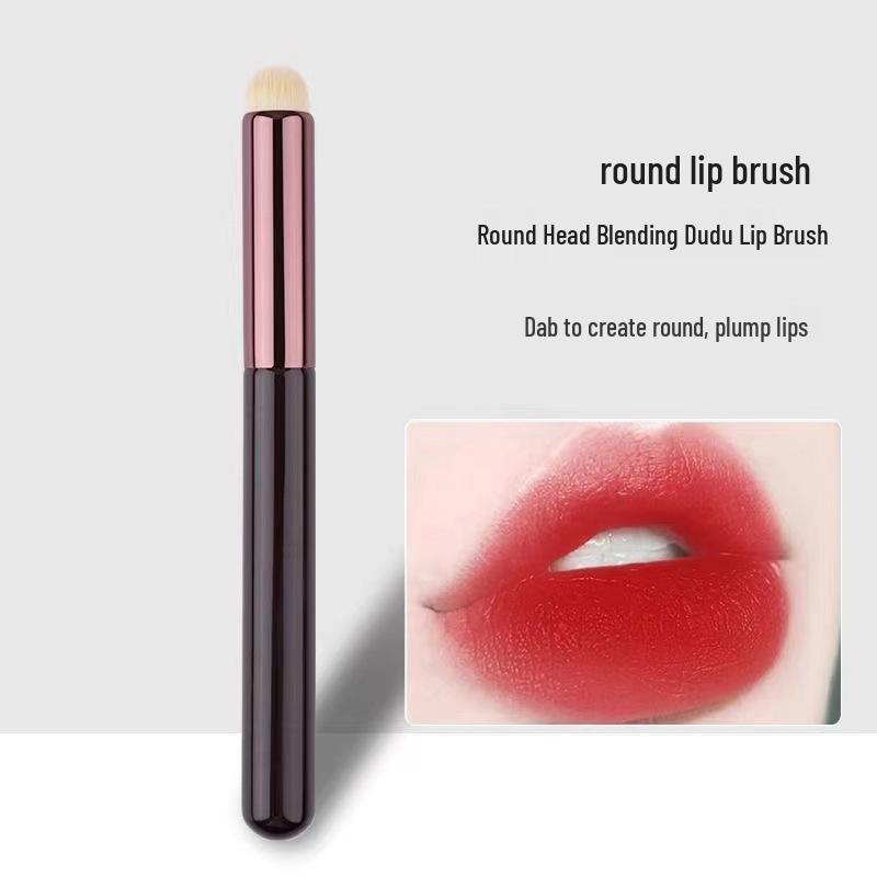 

Портативная мини-круглая кисть для губной помады с крышкой для растушевки бальзама для губ и консилера