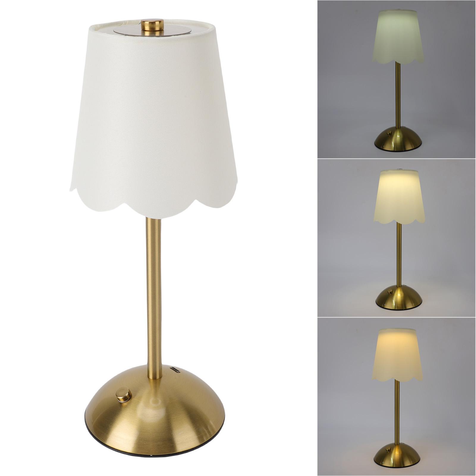 

Cordless Table Lamp Iron Fabric Touch Control 1200mAh Battery Operated Portable LED Desk Lamp for Bedside Night Stand