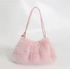 Women's Autumn and Winter Handbag Imitation Fur Fashion Hundred with Plush Bag Solid Color Large Capacity Zipper Shoulder Bag