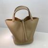 Mini Borsa a Secchiello in Vera Pelle Togo da Donna Borsa a Mano Morbida Strutturata In Vari Colori