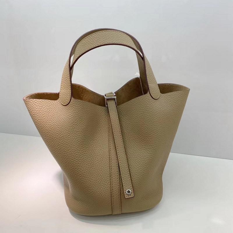 Mini Borsa a Secchiello in Vera Pelle Togo da Donna Borsa a Mano Morbida Strutturata In Vari Colori
