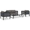 Corner Sofa Unit with Right Armrest Poly Rattan Anthracite