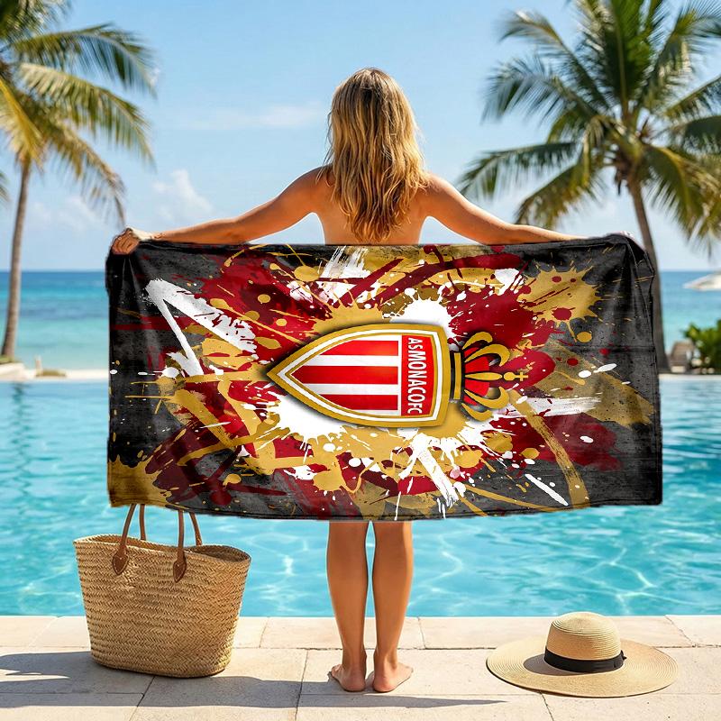 Asciugamano da Spiaggia Monaco FC Stampa Asciugatura Rapida Microfibra Assorbente Portatile da Viaggio Asciugamano da Nuoto