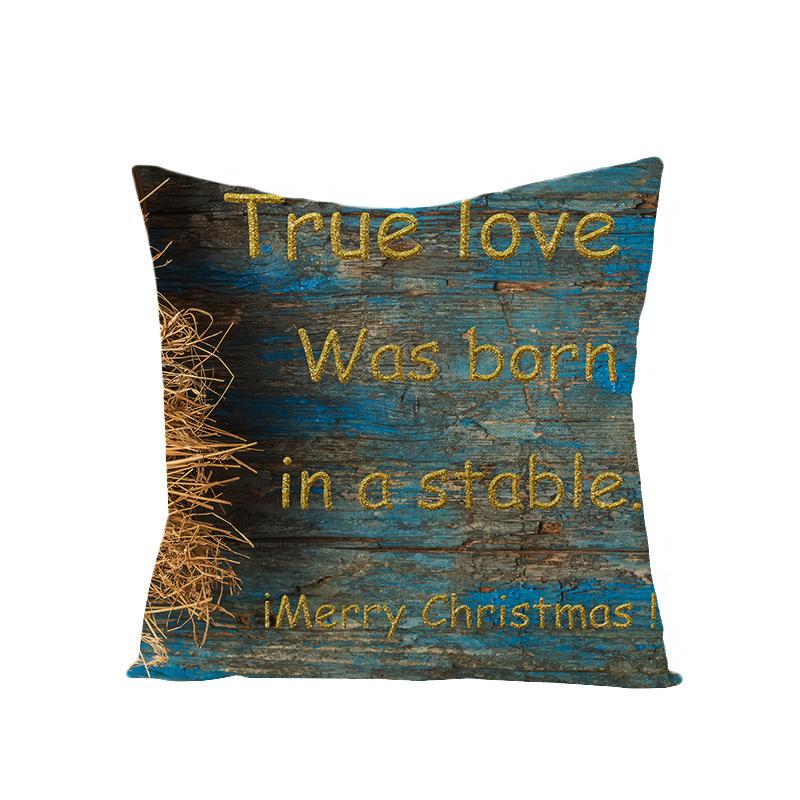 

Полиэстеровая наволочка с принтом букв Рождественская наволочка Наволочка для домашней прикроватной подушки 45 * 45Cm (excluding pillow core)