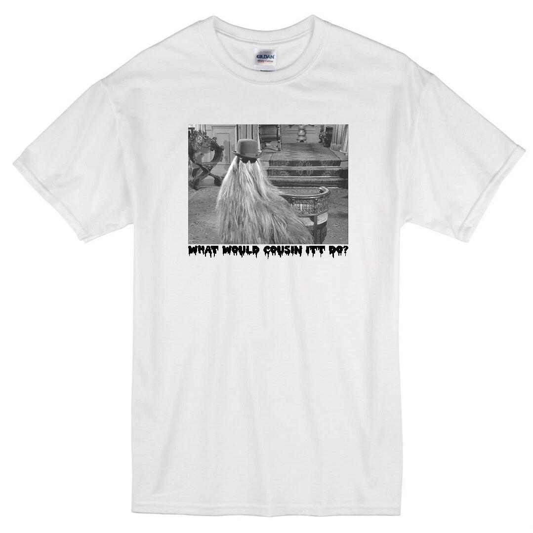 COUSIN ITT WWD  ADDAMS FAMILY RETRO TV SHOW WHITE T-shirt 2XL