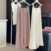 Women's Ice Silk Draped Suit Pants High Waist Wide Leg Loose Straight Casual Trousers