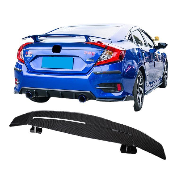 Universal Rear Spoiler for 2016-2019 Civic Sedan, Airplane Tail Wing Design, No-Drill Wind Deflector