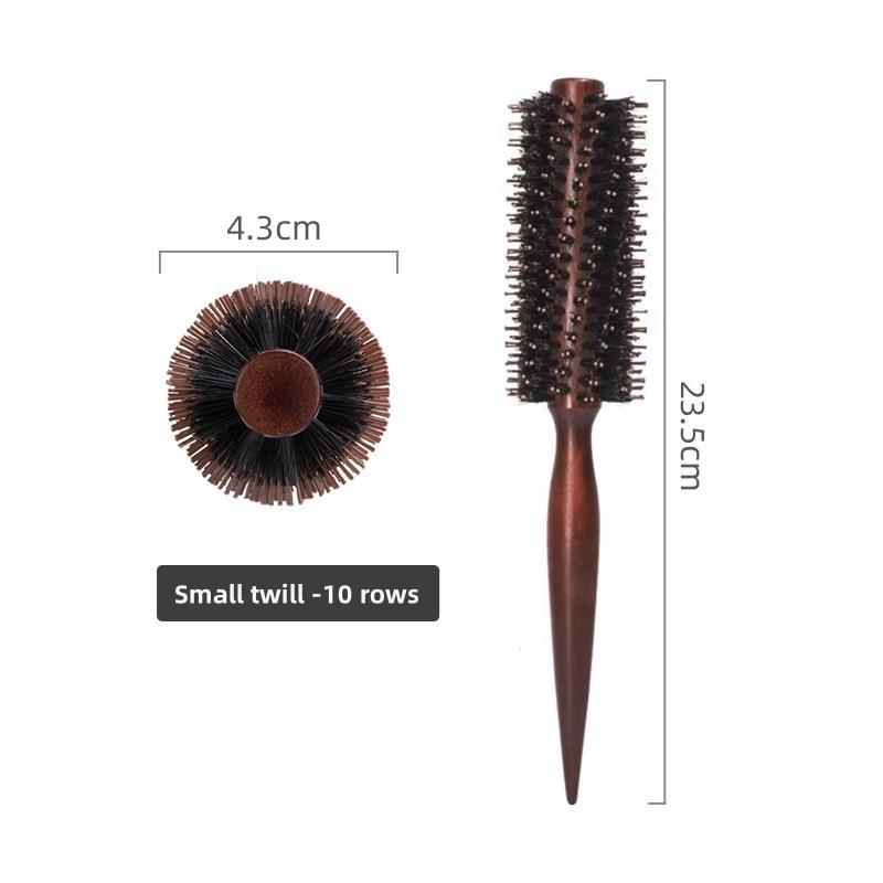 Wood Handle Round Rolling Brush Straight Twill Hair Comb Boar Bristle Round Barrel Hair Curling Brush Hairdressing Tool Hairdressing Accessories