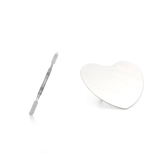 

Многофункциональная палитра для макияжа, Смешивание DIY, поднос для палитры красок из нержавеющей стали, набор шпателей для смешивания для красоты C