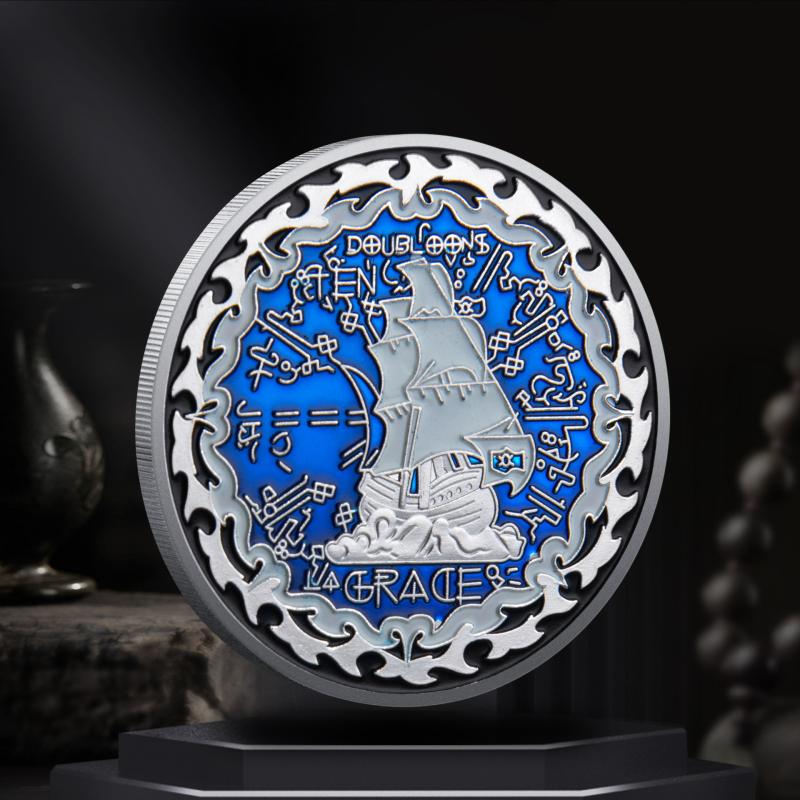 Pirate Skull Commemorative Coin Pirate Ship Foreign Trade Souvenir Coin Commemorative Medal