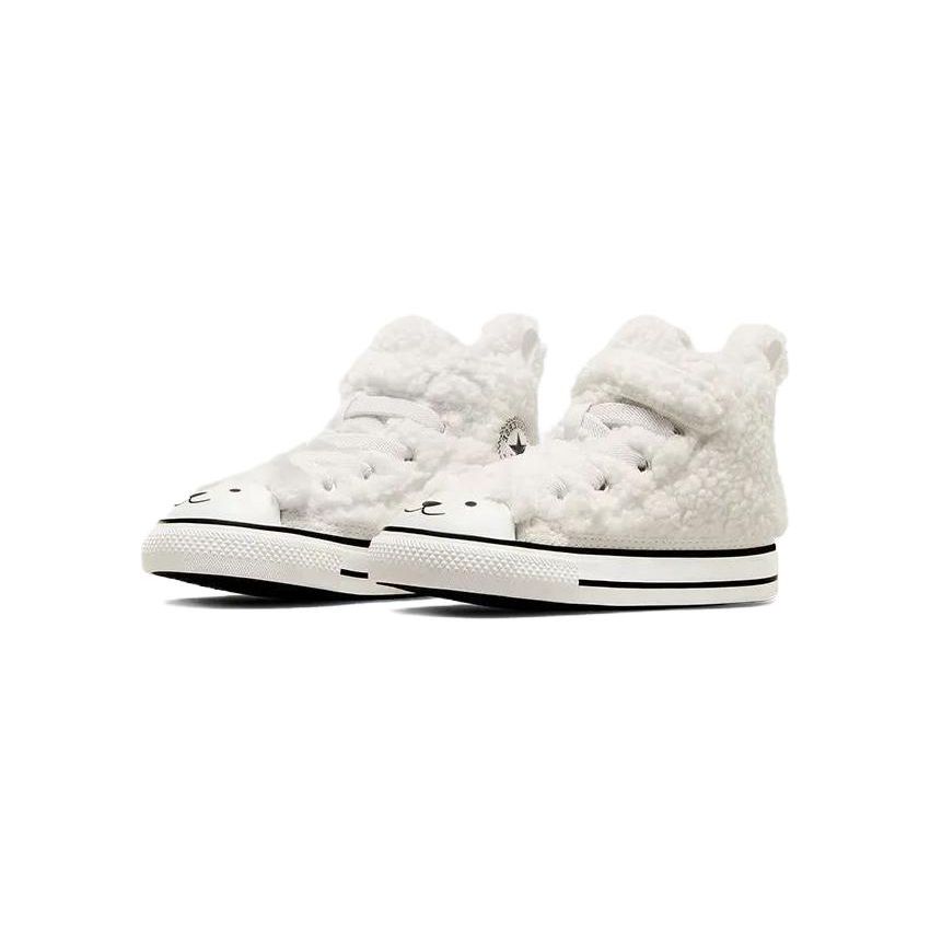 Converse Chuck Taylor All Star Easy-On High TD Teddy Bear Baby Sneakers White Egret Vintage-White A07960C