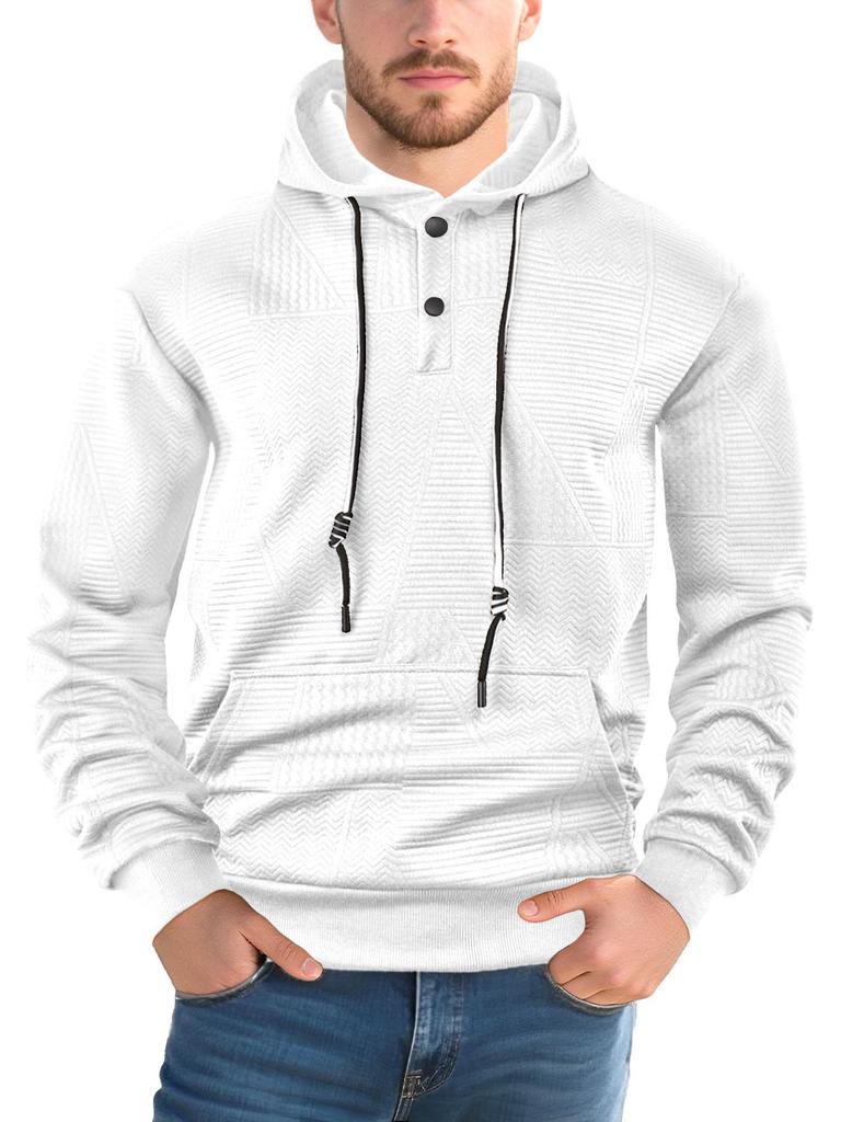 Men's Spring/Autumn Casual Solid Color Loose Pullover Hoodie