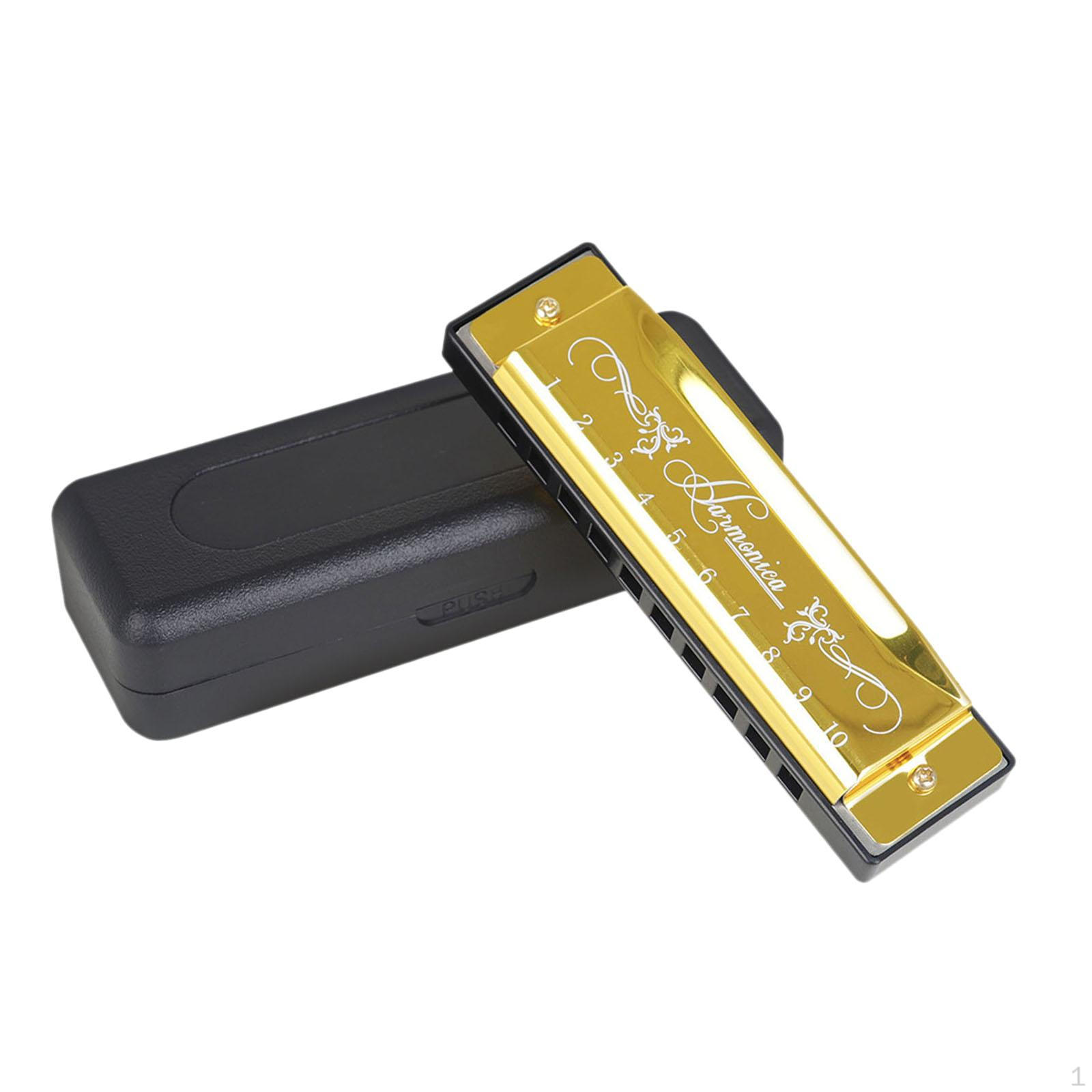 

Губная гармошка C Key 10 отверстий 20 мелодий для концертов на домашней сцене золотой