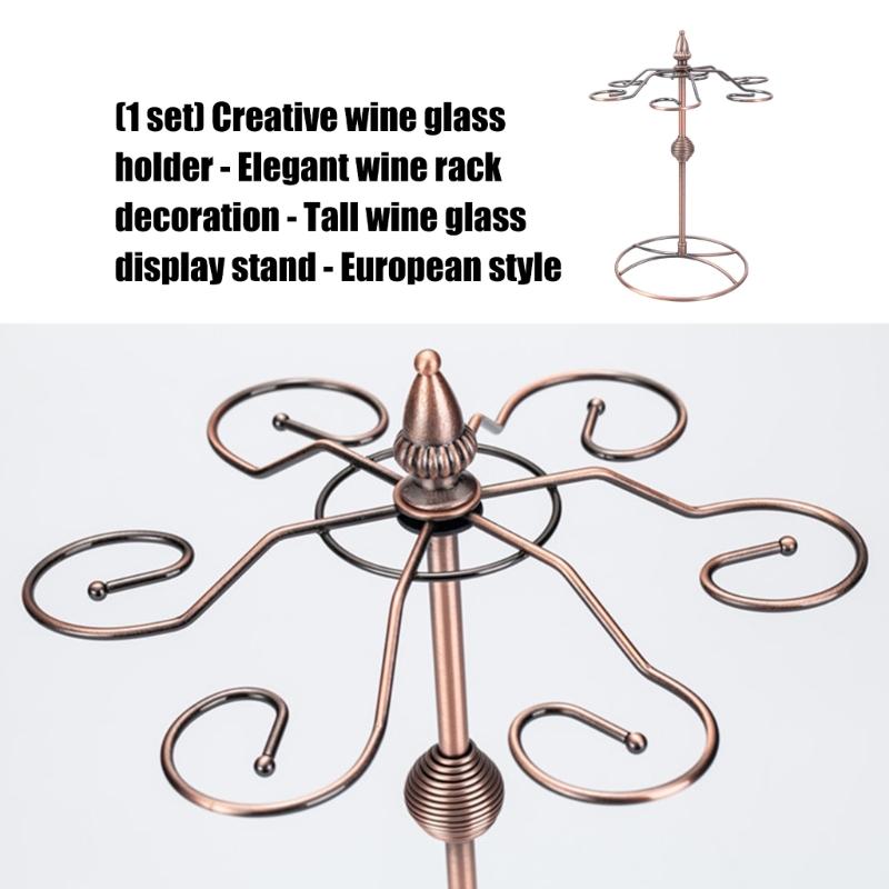 Creative Upside Down Wine Glass Rack 6 Hooks Goblet Hanger Kitchen Countertop Vertical Glasswares Storage Rack