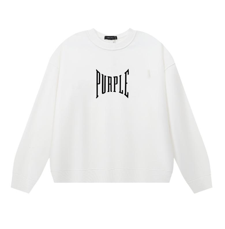 Grenzüberschreitender E-Commerce Herbst und Winter Lila klassischer Buchstabenaufdruck Amerikanische Streetwear Trendmarke schwerer Pullover Frottee Pullover