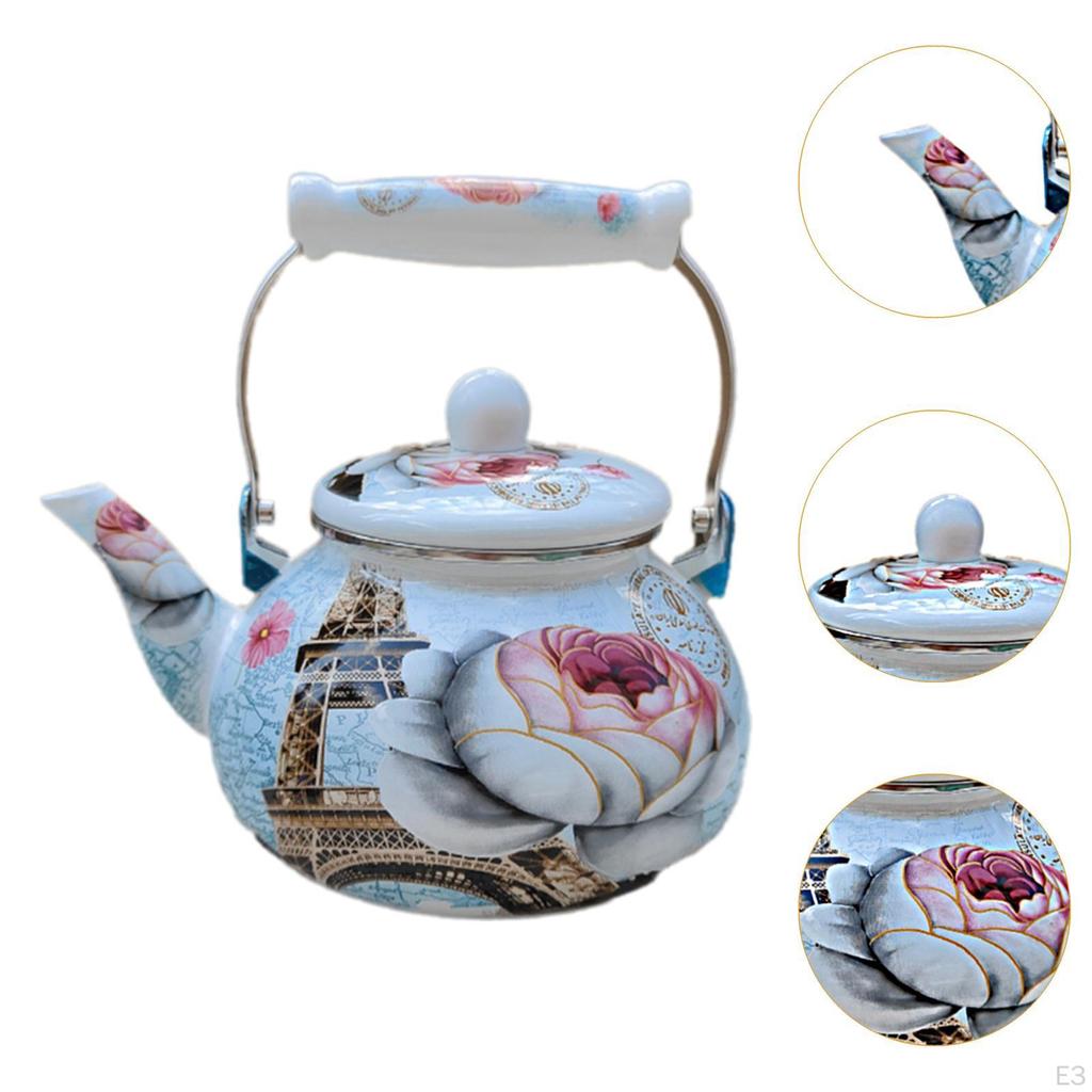 Emaille Teekessel 2,5L Teekanne Blumenkessel Kaffee für Restaurant Heimküche