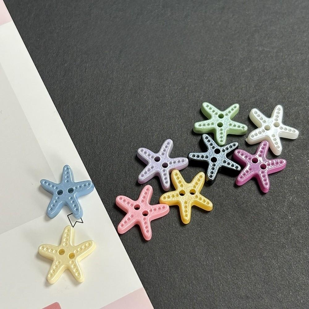 40pcs Creative Imitation Shell Buttons Cute DIY Buttons Starfish Buttons  Cardigan Sweater