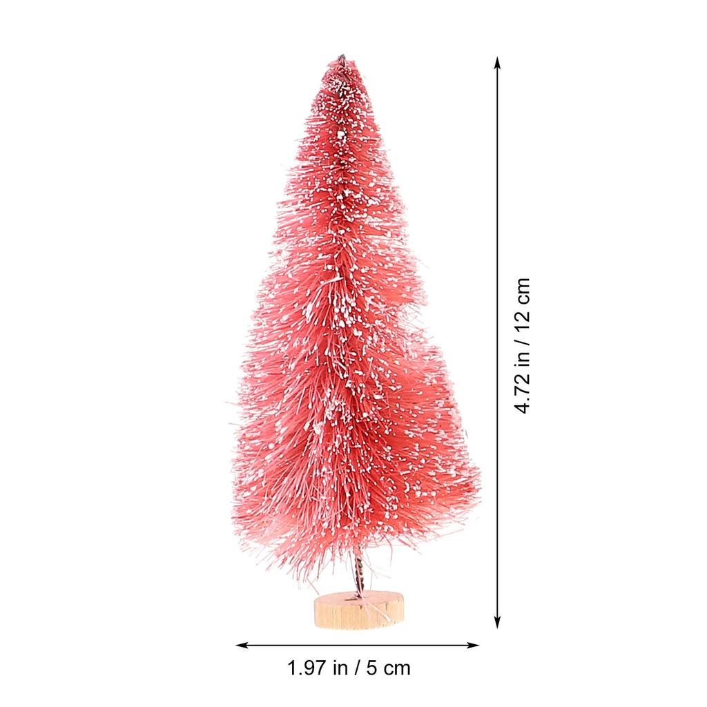 8 szt. 12 cm Mini Różowa Sztuczna Choinka Flokowana Cedrowa Sztuczna Festiwalowa Ślubna Choinka Świąteczna Do Dekoracji Domowego Biurka