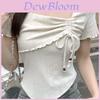 Oversize T Shirt With Drawstring Square Neck For Womens Casual Style