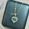 Small Feather Necklace Ethnic Style Retro Versatile Women'S Collarbone Chain Inlaid With Precious Stones Exquisite Jewelry