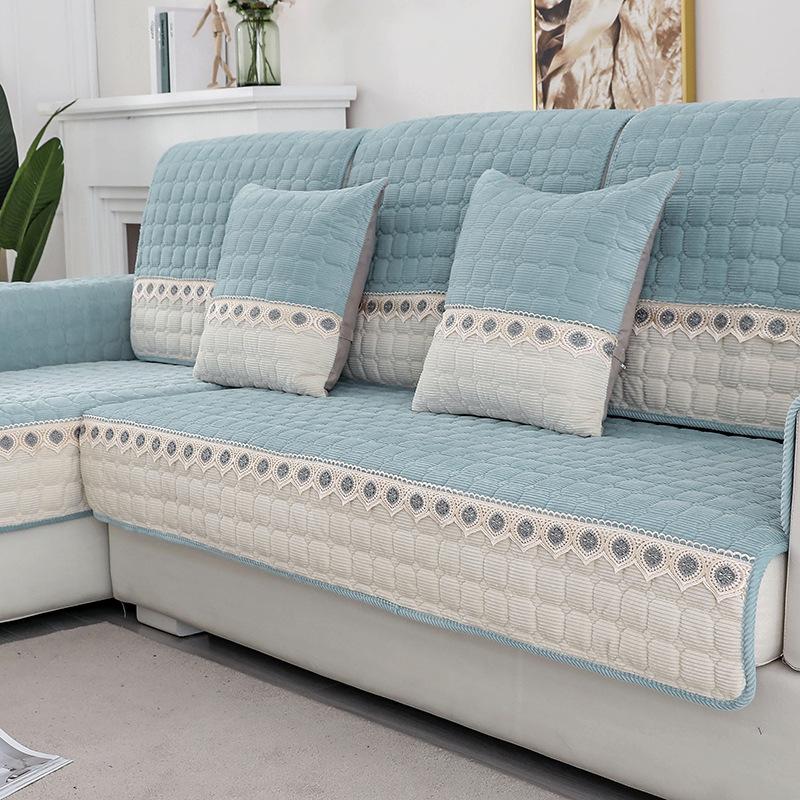 Sofakissen Plüsch Einfaches rutschfestes Kissen Vier Jahreszeiten Universal Winter Ledersofabezug Handtuch Rückenlehnenbezug Tuch