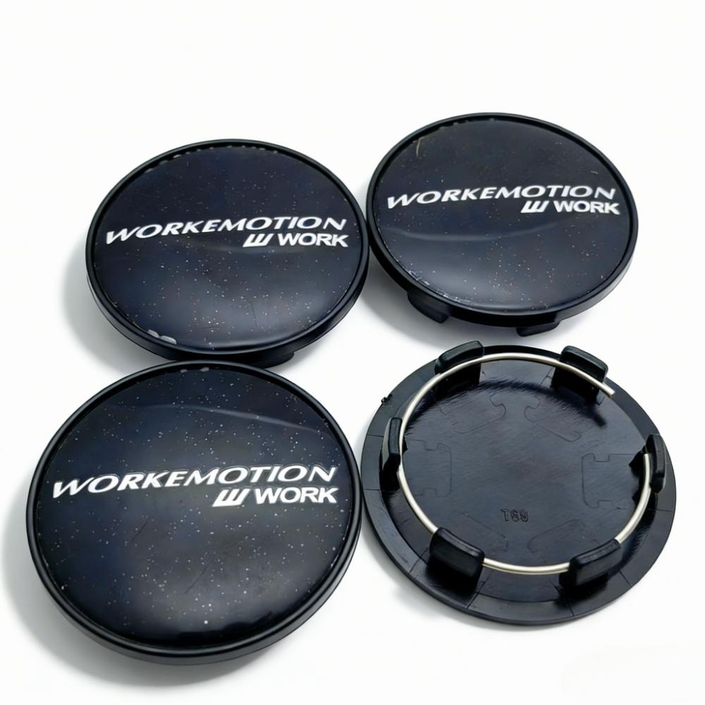 4pcs JDM W Work Emotion Logo Emblem Car Wheel Center Caps 69MM Clips 56MM Wheels Hub Cap Rim Hubcaps Dust Cover Car Accessories
