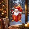 Indoor Outdoor Holiday Decor Santa Gift Box Sticker Christmas Static Window Decal Removable Waterproof Pattern PVC Decal for Glass Doors Windows,