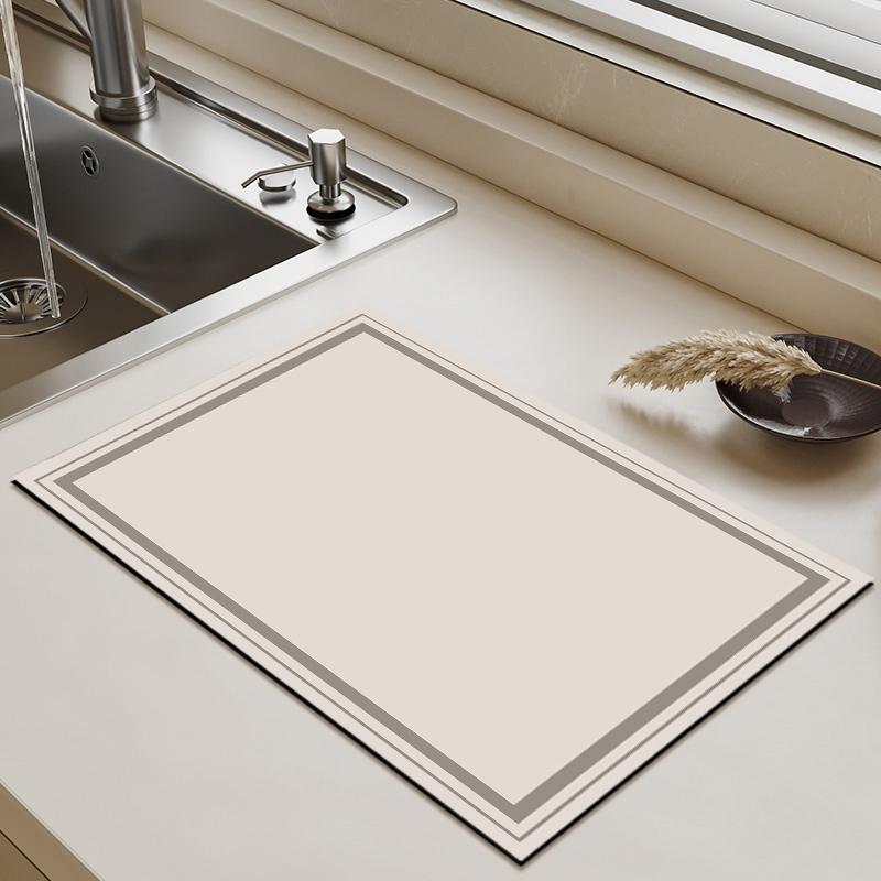 Nordic Washing Machine Dust Cover Dustproof Diatomite Mat Drain Pad Table Dish Drainer Coffee Drain Pad Anti Slip Bath Door Rug