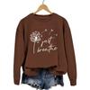 European & American 'Just Breathe' Dandelion Print Sweatshirt - Women's Casual Fashion Top