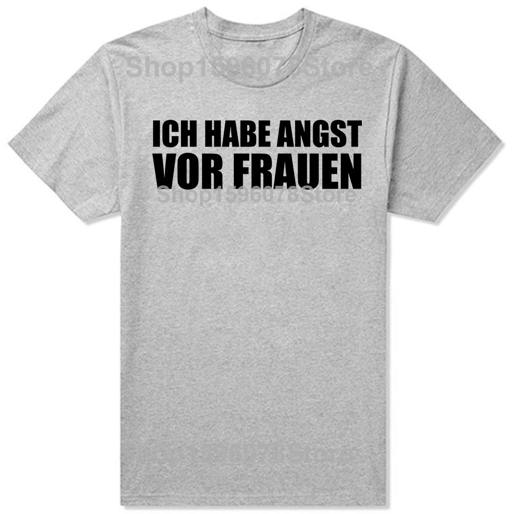 Im Afraid of Women T Shirt German Text Funny Y2k Geek Nerd Tee Tops 100 Cotton Soft Unisex Oneck Tshirts EU Size