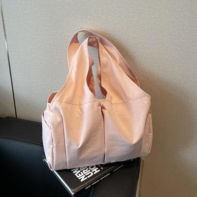 Casual Simple Pleated Bag Women's Light Literary Commuter College Student Shoulder Bag Lazy Style Handbag
