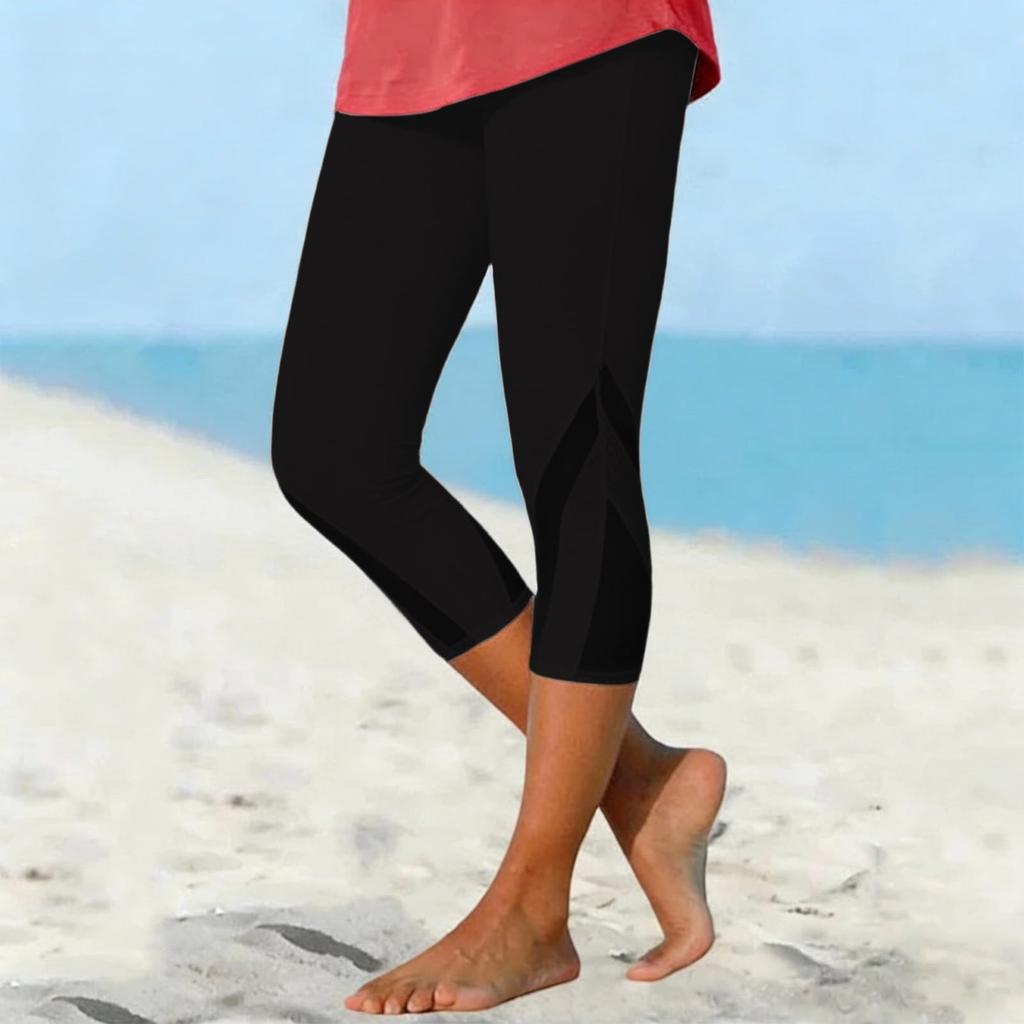 Modische farbige High-Waist-Sport-Yoga-Freizeit-Cropped-Hose für Damen