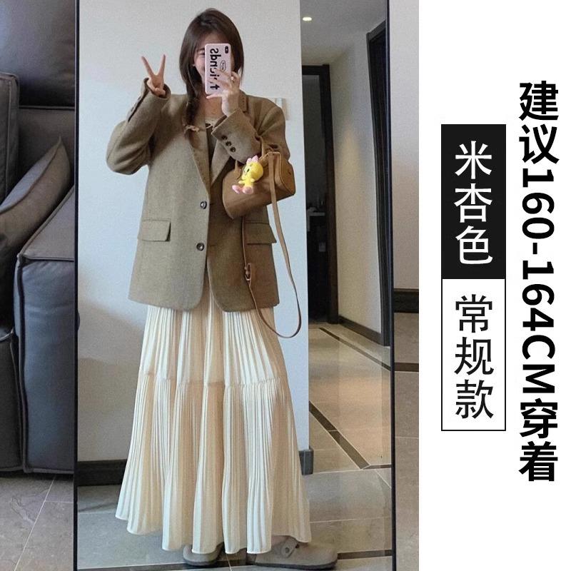 Women's Chiffon Elastic High Waist Pleated A-Line Flared Maxi Skirts Summer Flowy Boho Maxi Long Skirt Skort Comfy Relaxed Beach Vacation Clothes